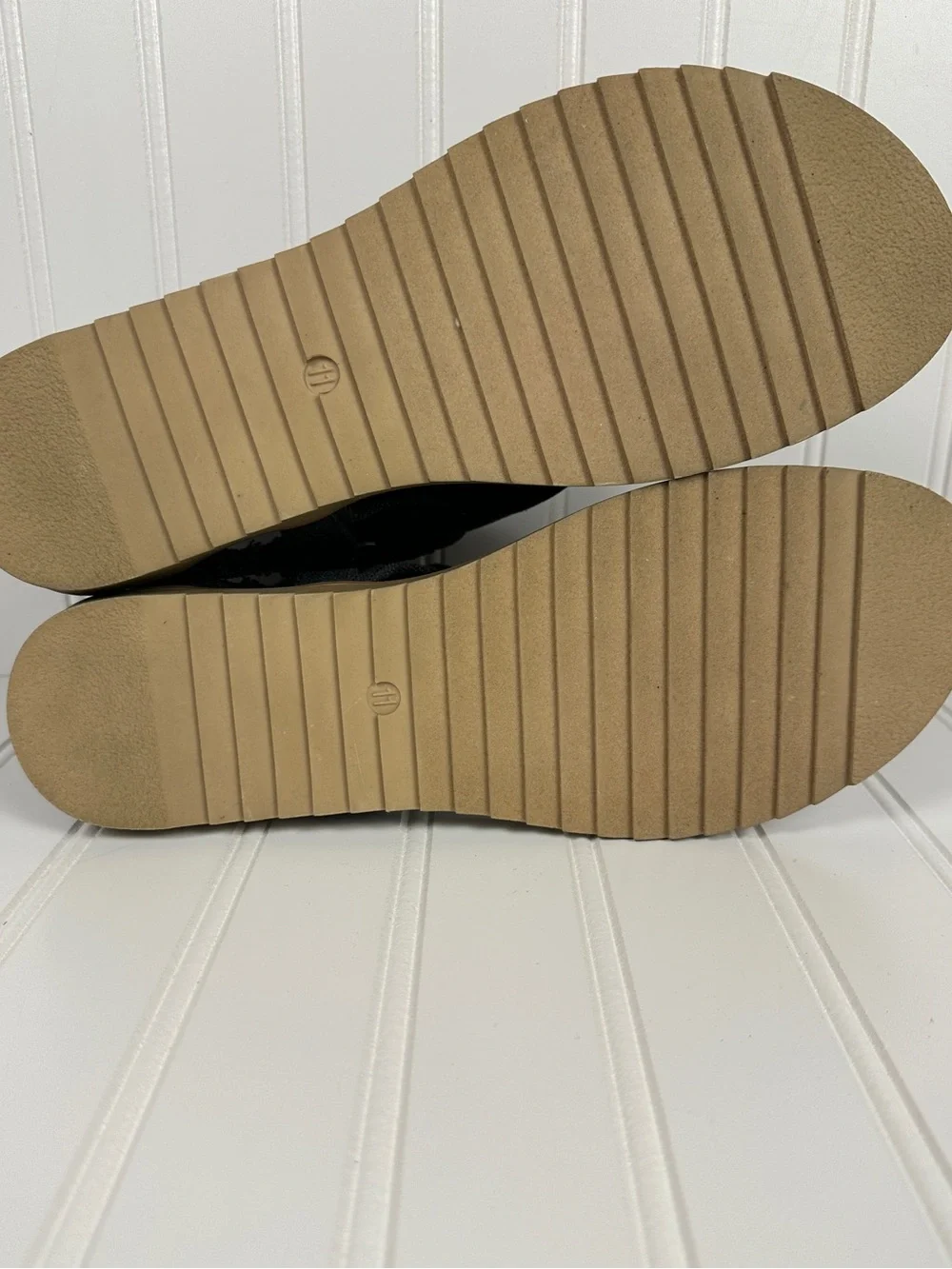 Very G Black Studded Canvas Thong Sandals with Brown Footbed